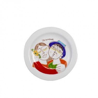 Round Plate Lovers san valentine PTFKE desimone pottery Round Plate Lovers san valentine PTFKE desimone pottery